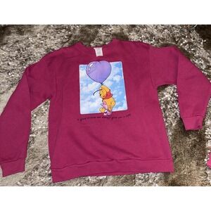 Vintage Winnie The Pooh Good Friend‎ Pink Sweatshirt Girls Size 14